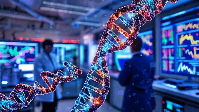 Análisis genético con tecnología en laboratorio