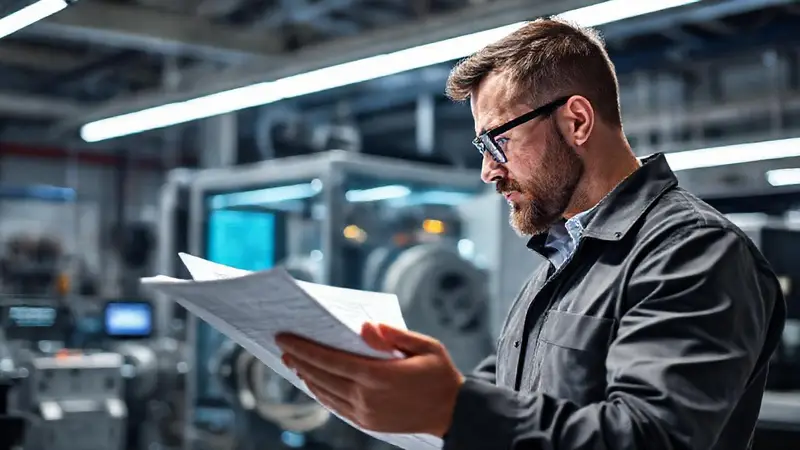 Ingeniero moderno en laboratorio de alta tecnología