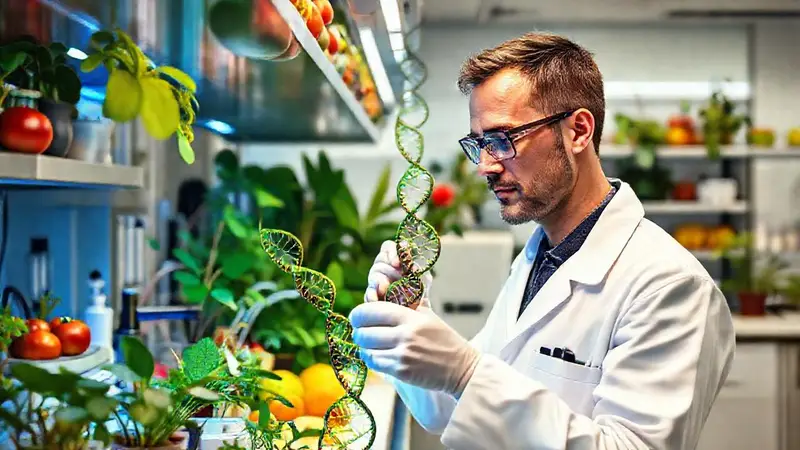 Científico analiza ADN con tecnología avanzada