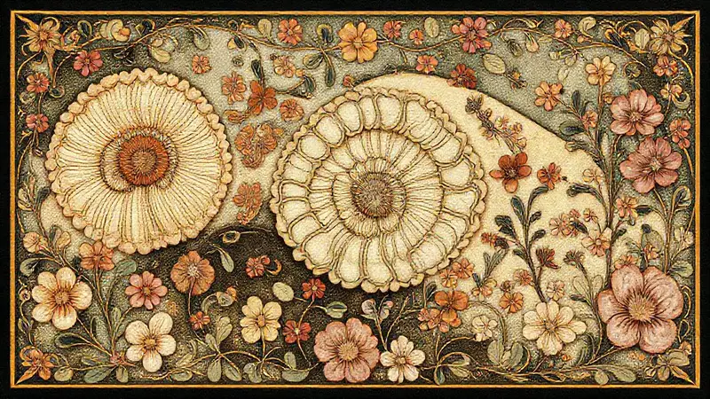 Estilo Art Nouveau con formas orgánicas y colores vibrantes
