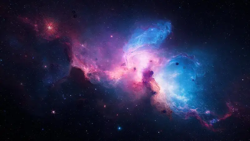 Nebulosa vibrante en un vasto espacio cósmico