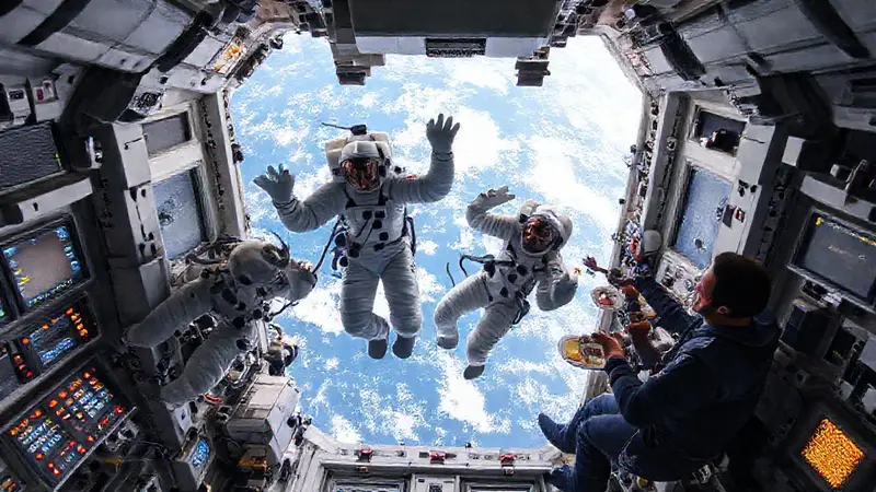 Astronautas en la ISS realizan experimentos en microgravedad