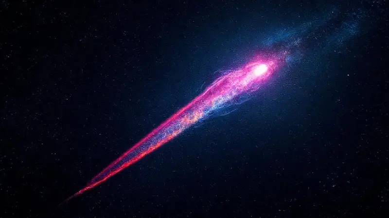 Cometa brillante en un cielo estrellado