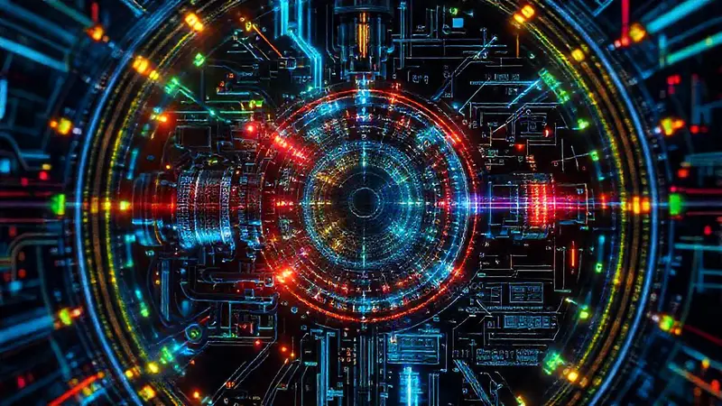 Tecnología futurista con pantalla y diseño moderno