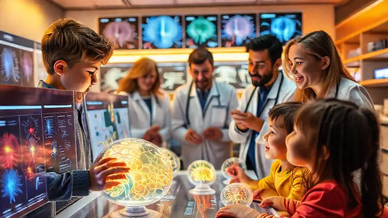 Niños aprenden sobre neurociencia en laboratorio