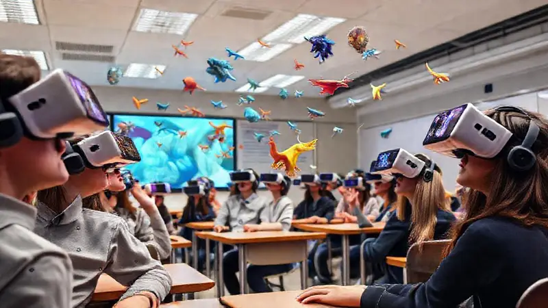 Aula vibrante con realidad virtual y aprendizaje inmersivo