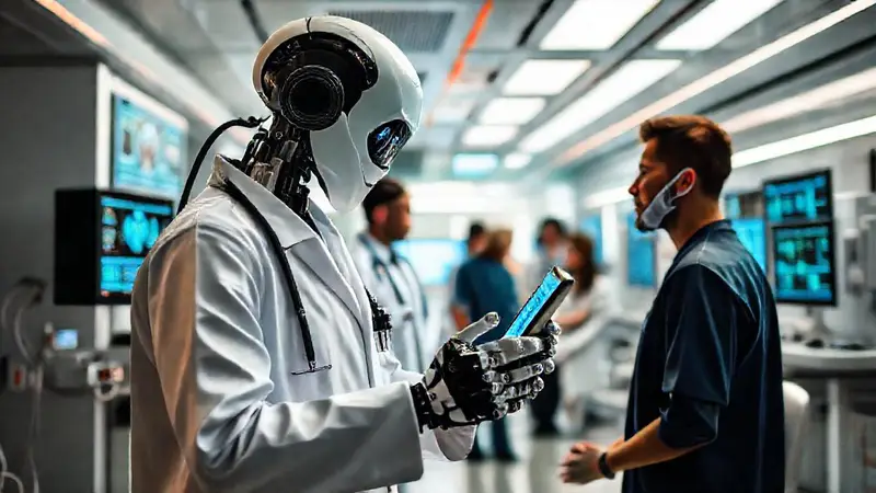 Robot ayuda a médicos en hospital futurista