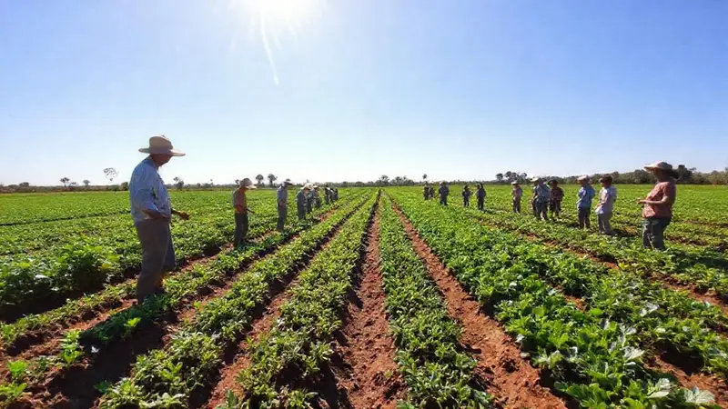 Agricultores practican técnicas sostenibles en el campo