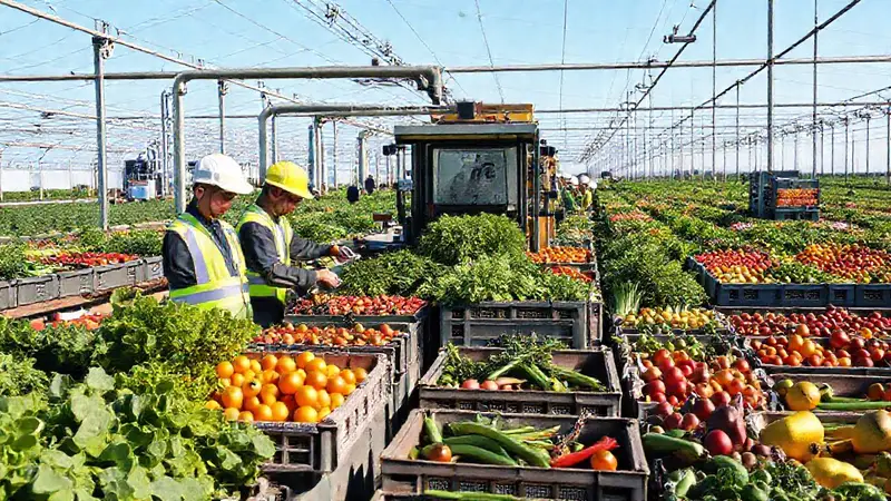 Instalación agroindustrial con cosecha y modernidad