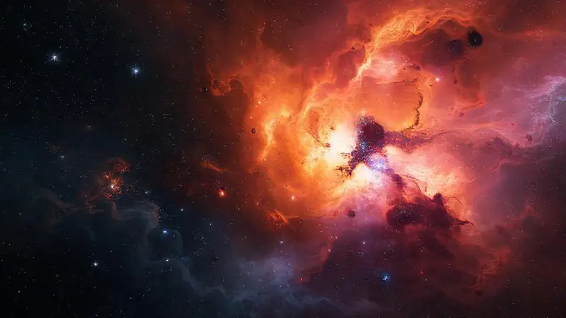 Formación estelar en un colorido universo