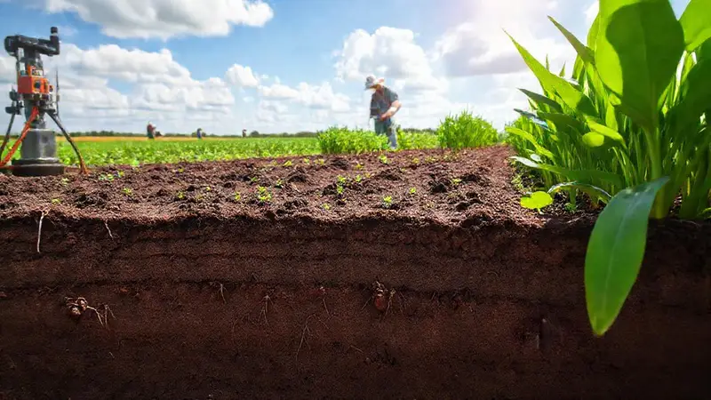 Cultivos saludables en un campo rural