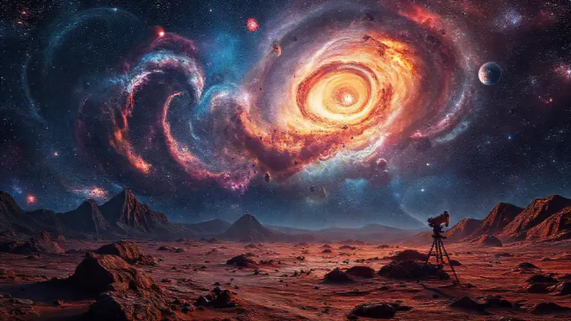 Paisaje cósmico que une ciencia y visuales