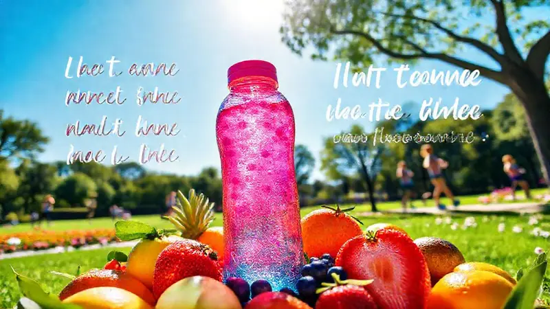 Botella de agua en un parque alegre