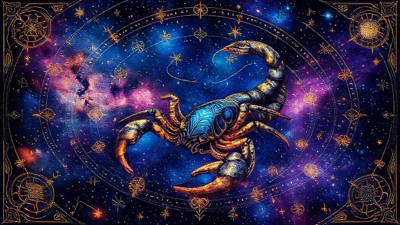 Escorpión en un cosmos de mitología