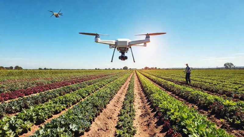 Granja moderna y sostenible con tecnología avanzada