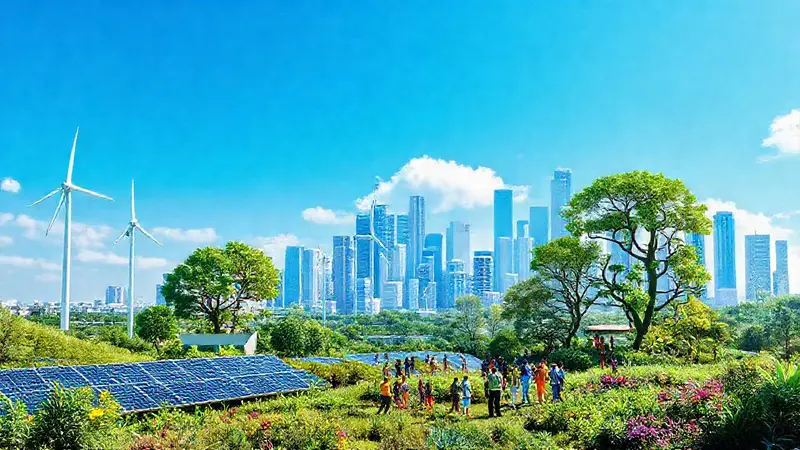 Energía verde y tecnología en armonía urbana