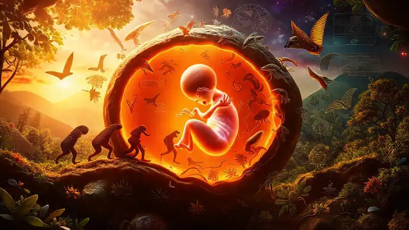 Embrión humano en fusión con la evolución
