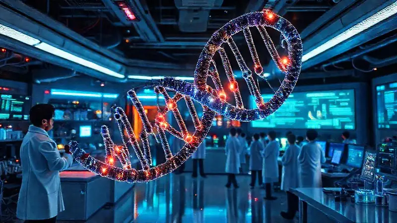 Científicos colaboran en laboratorio de genética avanzada