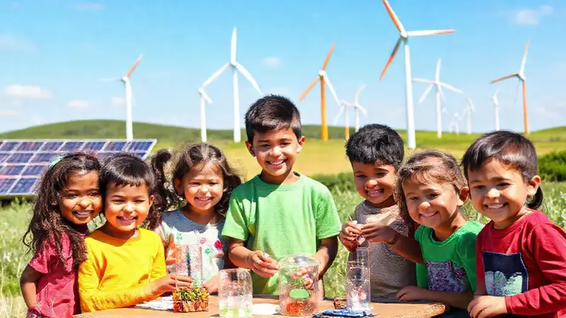 Niños aprenden sobre energía renovable y naturaleza