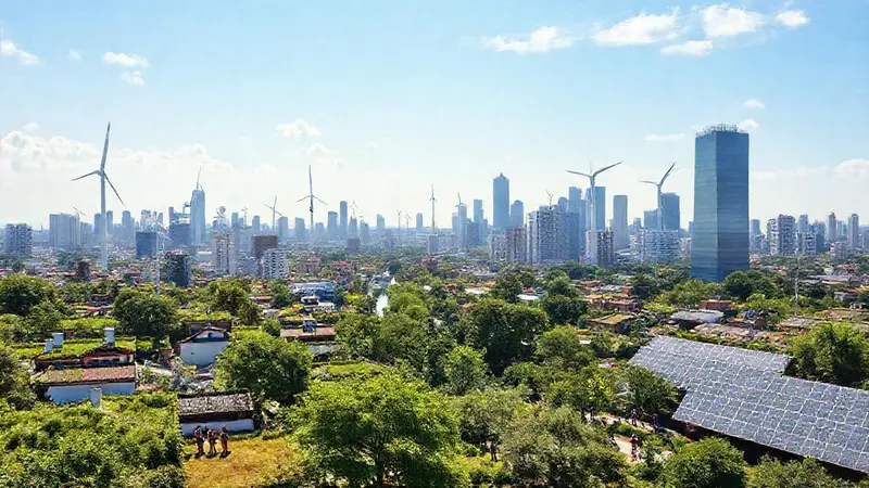 Ciudad sostenible con naturaleza y prosperidad conjunta