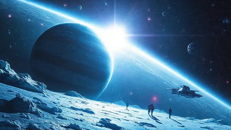 Colonos exploran Europa y Encélado en el espacio