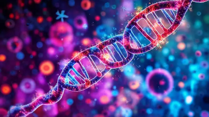 Células vibrantes representan la genética y salud