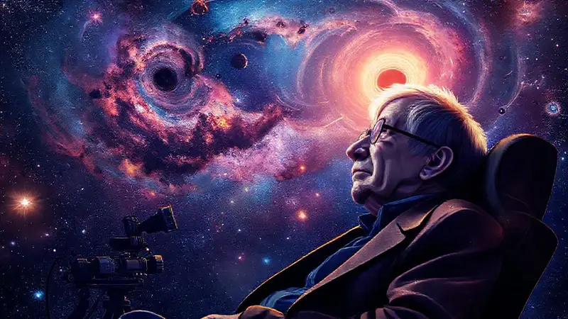 Hawking contempla el espacio profundo y cósmico