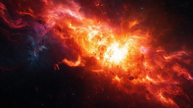 Explosión estelar colorida en vasto cosmos