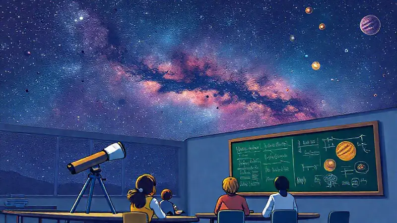 Estudiantes observan estrellas y discuten ecuaciones