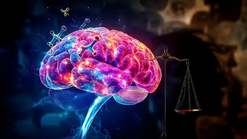 Cerebro colorido simboliza adicción y deseo