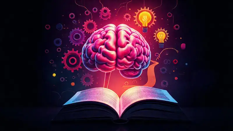 Cerebro con engranajes y luz de ideas