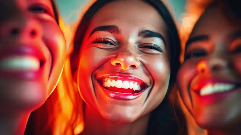 Sonrisa radiante en colores vibrantes y armoniosos