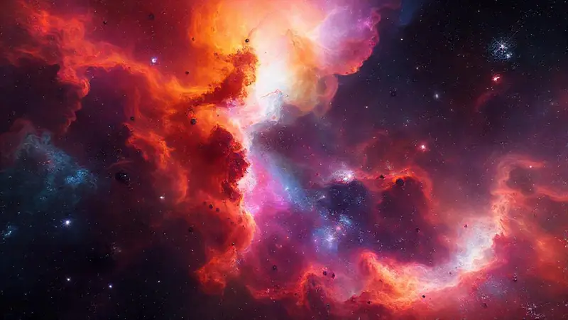 Nebulosa colorida y hermosa en el espacio
