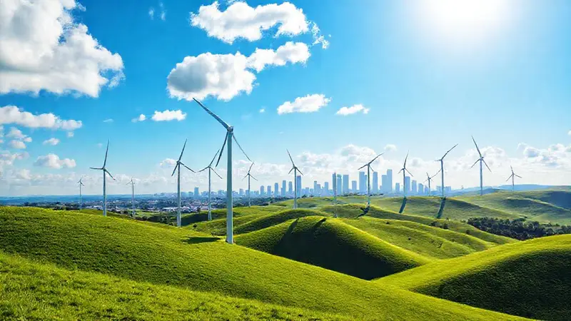 Turbinas eólicas en armonía con la naturaleza