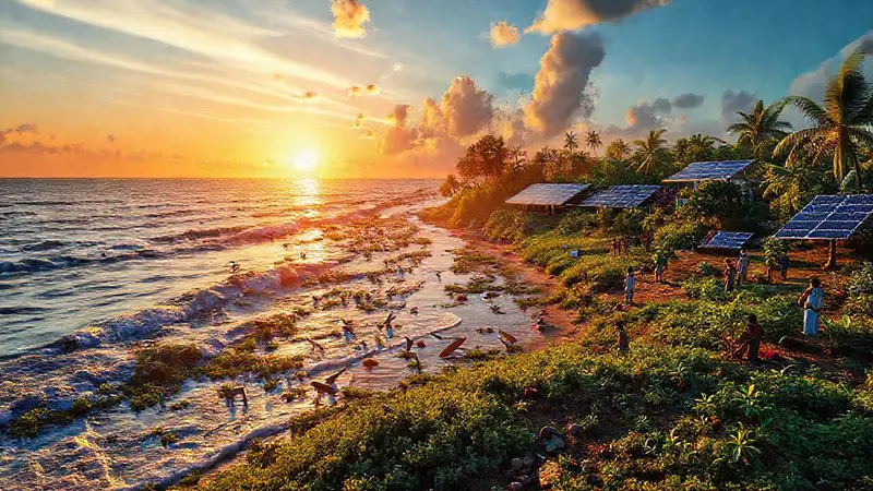 Costa resiliente con naturaleza y esperanza futura