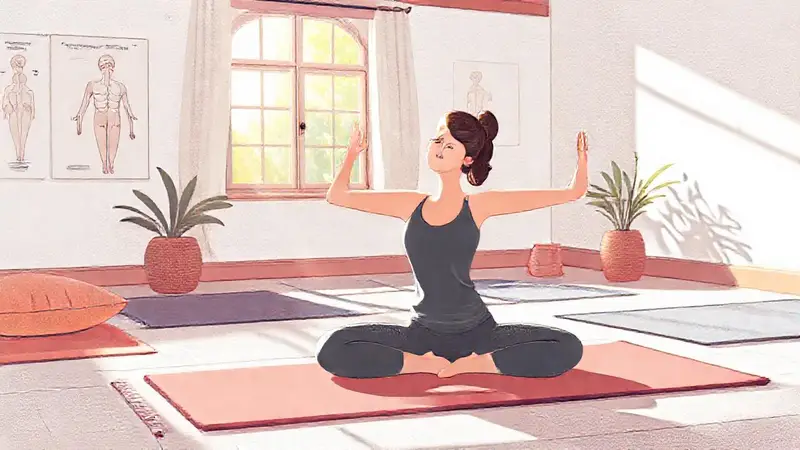 Persona practicando yoga en ambiente sereno