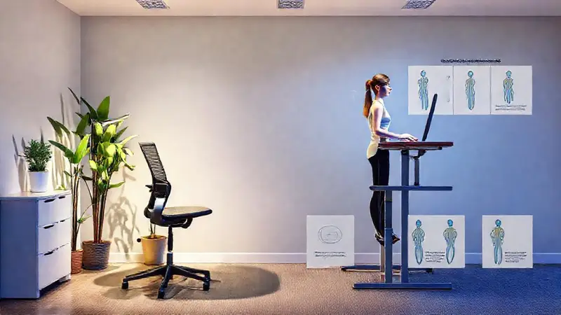 Oficina ergonómica con buena iluminación y plantas