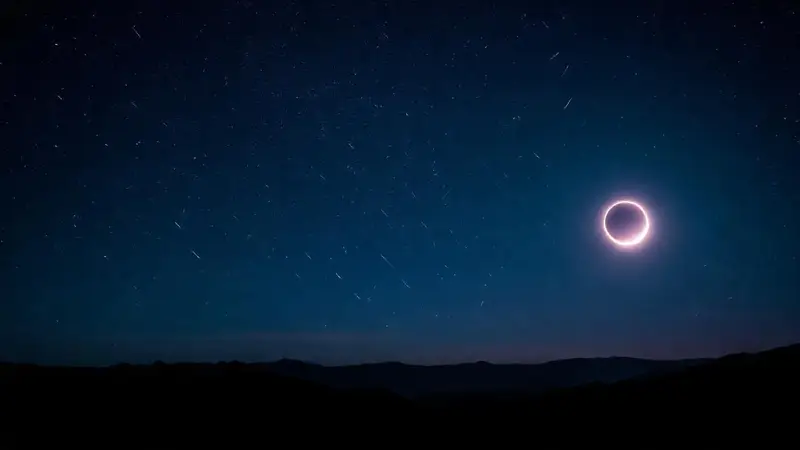 Espectáculo celeste: noche estrellada y eclipse