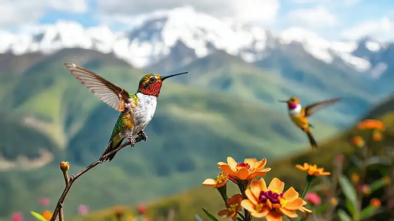 Colibríes en los Andes: belleza y acción