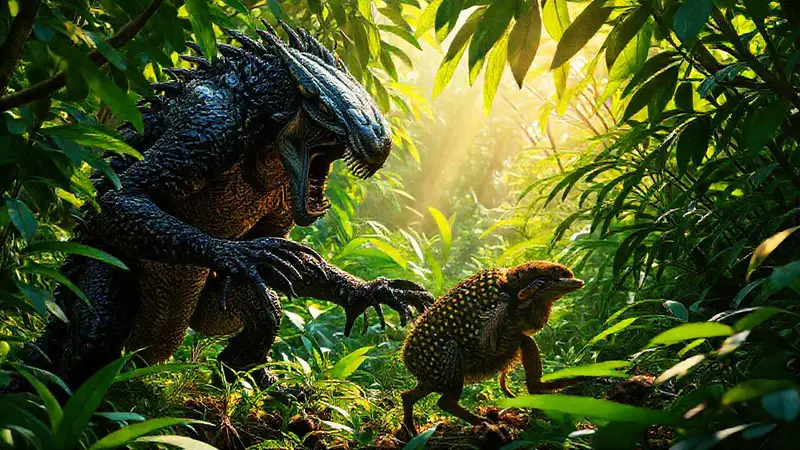Depredador acechando en jungla vibrante