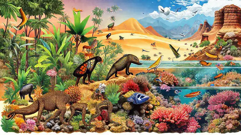 Fauna diversa adaptándose a ecosistemas variados