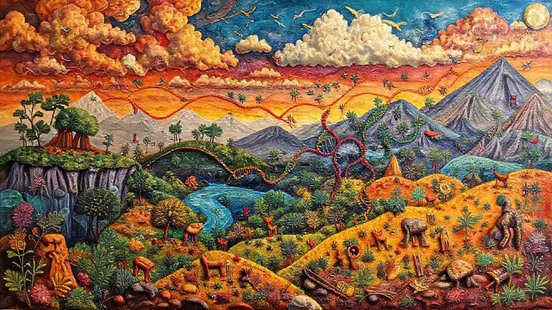 Paisaje diverso que refleja migración y adaptación