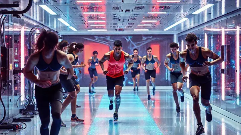 Atletas entrenan en un laboratorio futurista