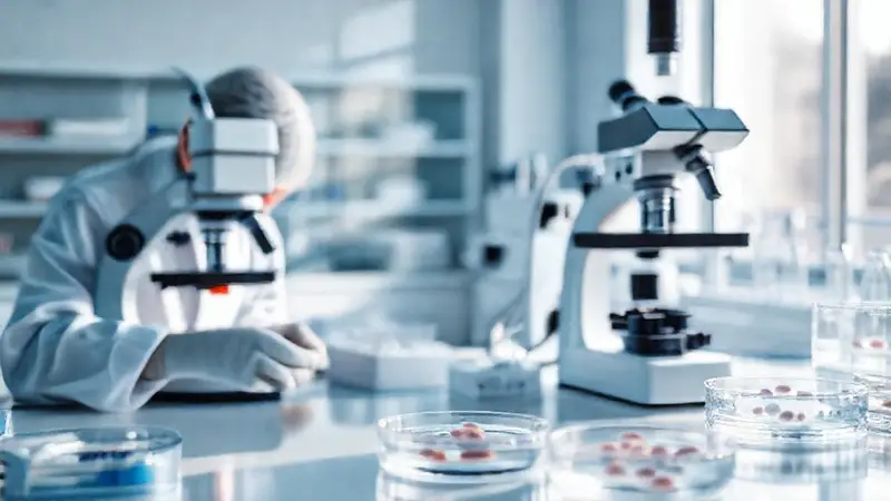 Científicos analizan muestras en un laboratorio sereno