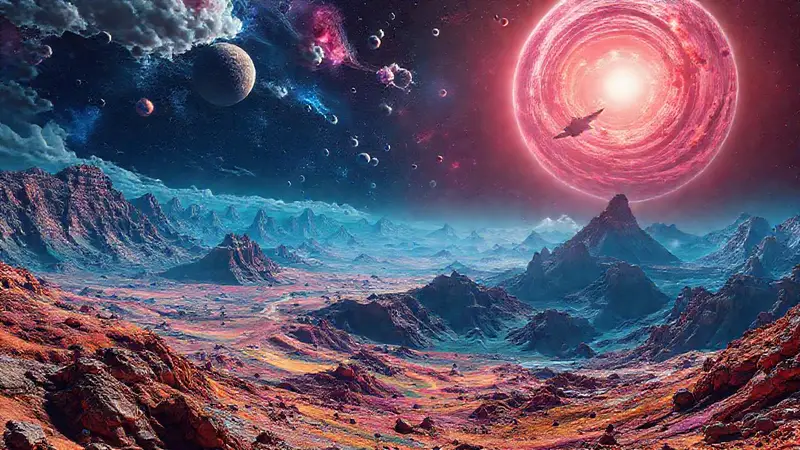 Exoplanetas vibrantes con paisajes alienígenas y exploración