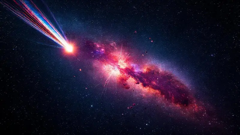 Un cometa brilla en el cielo estrellado