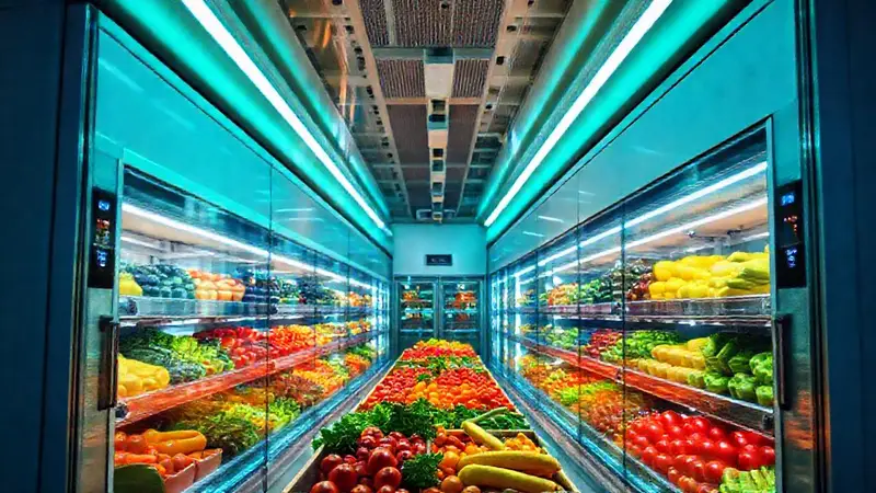 Instalación moderna y ordenada de refrigeración