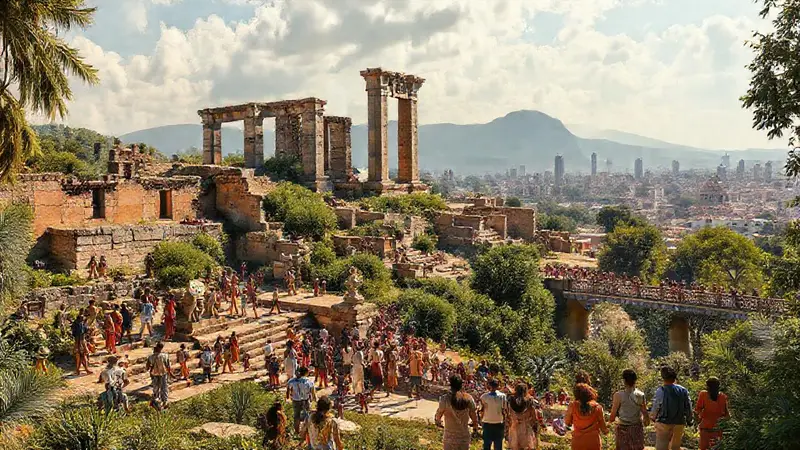 Ruinas antiguas y modernidad conviven en armonía