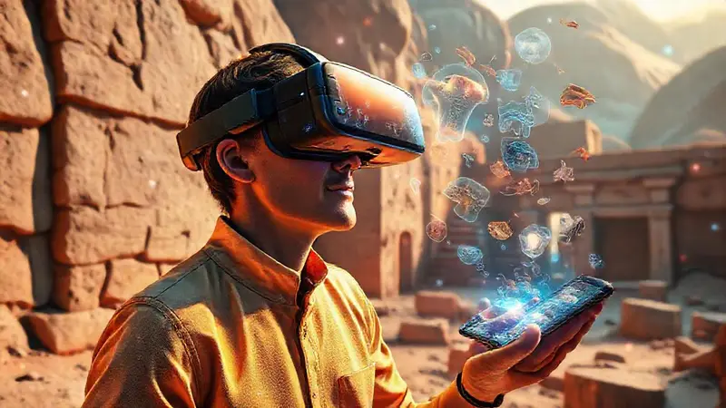 Arqueólogo digital explora ruinas en realidad virtual