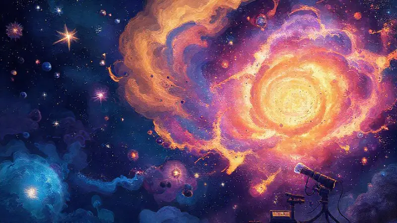 Explosión cósmica del Big Bang en el espacio